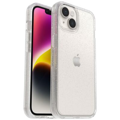 OtterBox Apple iPhone 14 / iPhone 13 Symmetry Series Clear Antimicrobial Case - Stardust (Clear Glitter) (77-88612)