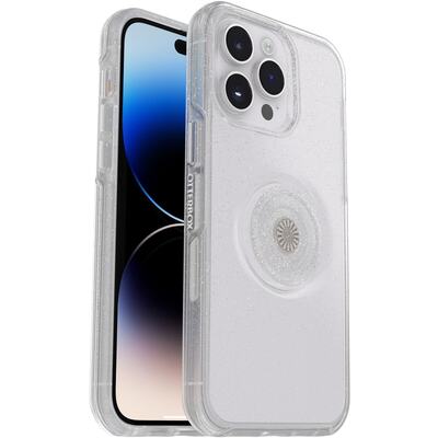 OtterBox Apple iPhone 14 Pro Max Otter + Pop Symmetry Series Clear Antimicrobial Case - Stardust Pop (Clear Glitter) (77-88826)
