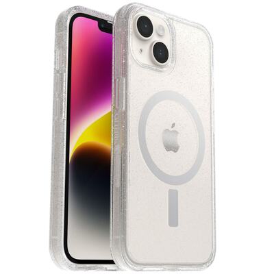 OtterBox Apple iPhone 14 / iPhone 13 Symmetry Series+ Clear Antimicrobial Case for MagSafe - Stardust (Clear Glitter) (77-89217)