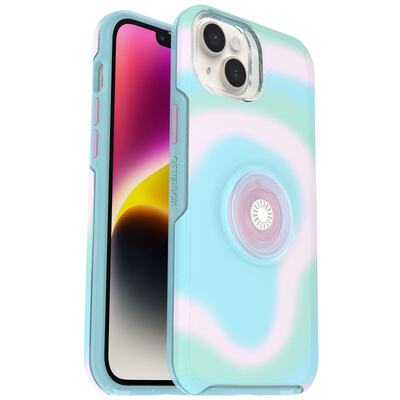 OtterBox Apple iPhone 14 Plus Otter + Pop Symmetry Series Antimicrobial Case - Glowing Aura (Pink) (77-89697)