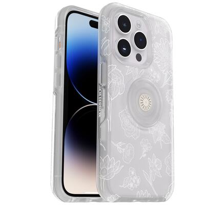 OtterBox Apple iPhone 14 Pro Otter + Pop Symmetry Series Clear Case - Flower Of The Month (Clear) (77-89729)