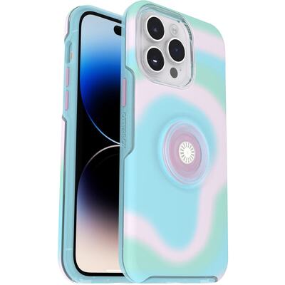 OtterBox Apple iPhone 14 Pro Max Otter + Pop Symmetry Series Case - Glowing Aura (Pink) (77-89738)