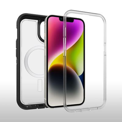 OtterBox Apple iPhone 14 / iPhone 13 Defender Series XT Clear Case with MagSafe - Black Crystal (77-90062)