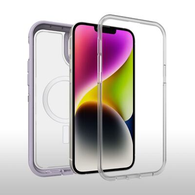 OtterBox Apple iPhone 14 Plus Defender Series XT Clear Case with MagSafe - Lavender Sky (Purple) (77-90067)