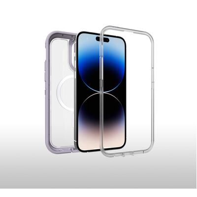 OtterBox Apple iPhone 14 Pro Max Defender Series XT Clear Case with MagSafe - Lavender Sky (Purple) (77-90069)