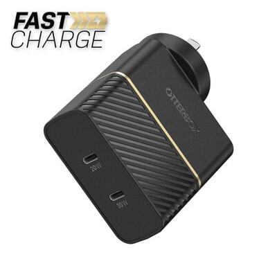 OtterBox 50W Dual Port USB-C Fast Wall Charger - Black (78-80354)