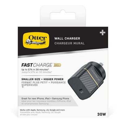 OtterBox 30W USB-C GaN Fast Wall Charger - Black (78-80485)