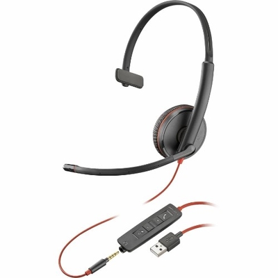 Poly UC Blackwire 3215 Mono Corded Headset | USB-A + 3.5mm