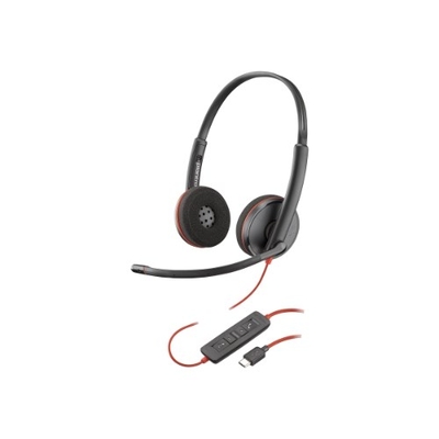 Poly UC Blackwire 3220 Stereo Corded Headset | USB-C (USB-C/A Adaptor) + Carry Case