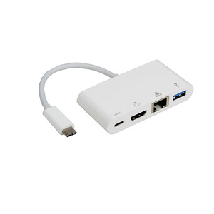 8WARE USB Type-C to USB 3.0 A + HDMI + Gigabit Ethernet with Type-C Charging Port