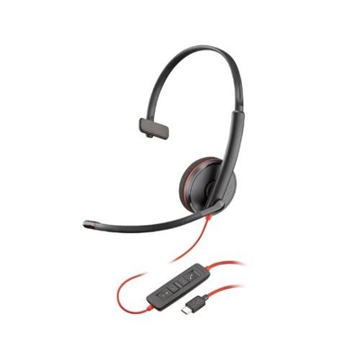 Poly UC Blackwire 3310 Mono Corded Headset | USB-C (USB-A Adaptor)