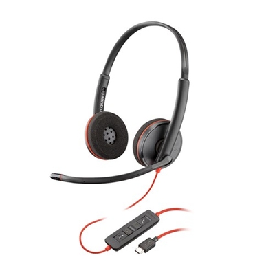 Poly UC Blackwire 3220 Stereo Corded Headset | USB-C/A Adaptor | Bulk Pack