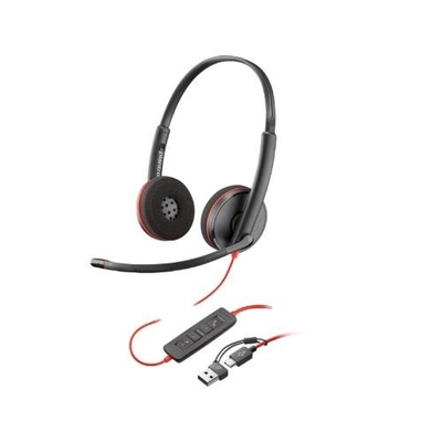 Poly UC Blackwire 3220 Stereo Corded Headset | USB-C (USB-C/A Adaptor)