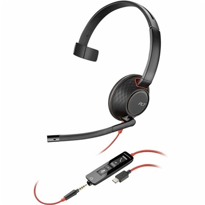 Poly UC Blackwire 5210 Mono Corded Headset | USB-C + 3.5mm | Bulk Pack