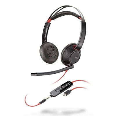 HP Poly Blackwire C5220 UC Stereo USB-C Business Headset (USB Adaptor Included)