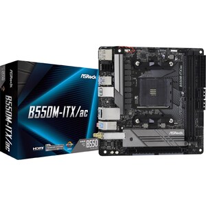 ASROCK AMD B550 Motherboard; 2 DDR4 ; PCIe 4.0 x16; 4 SATA3, Hyper M.2 (PCIe Gen4 x4 & SATA3); 6 USB 3.1 Gen1 (2 Front, 3 Rear Type-A, 1 Rear Type-C);
