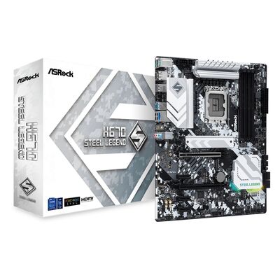 Asrock H670 Steel Legend Intel LGA 1700 ATX DDR4 Motherboard