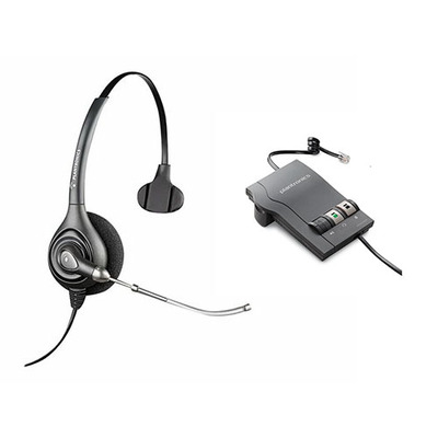 Poly SupraPlus H251 Monaural Wired Headset with Plantronics Vista M22 Amplifier 91783-11 for Visually Impaired