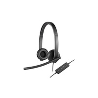 Logitech H570e USB Headset Stereo, Black - 981-000574