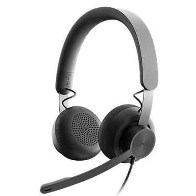 Logitech Zone Wired USB Headset - Black, 40mm Drivers, USB-C Connector