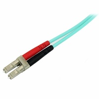 StarTech 5m LC Fiber Optic Cable, 10Gb Aqua, MM Duplex 50/125, LSZH - A50FBLCLC5