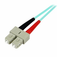 StarTech 10m Fiber Optic Cable, Aqua, MM Duplex 50/125, LSZH, LC/SC - A50FBLCSC10