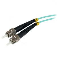 StarTech 1m ST Fiber Optic Cable, 10 Gb Aqua, MM Duplex 50/125, LSZH - A50FBSTST1