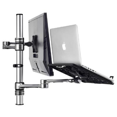 Atdec Notebook monitor arm combo mount - Silver - AF-AT-NBC-PC