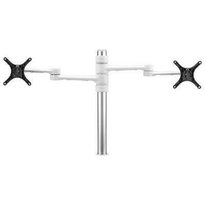 ATDEC DUAL MONITOR DESK MOUNT, UP TO 27" & 8KG, VESA 75x75, 100x100, WHITE, 10 YR WTY - AFS-AT-DC-SW