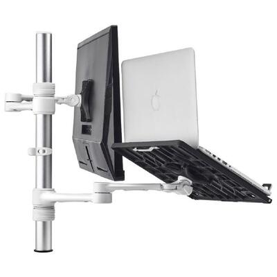 Atdec Notebook monitor arm combo mount - White - AFS-AT-NBC-WC