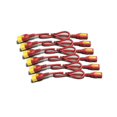 APC POWER CORD KIT (6 EA), LOCKING, C13 TO C14, 1.2M, RED - AP8704S-WWX340