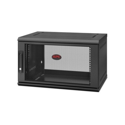 APC NetShelter WX AR106SH4 6U Wall Mountable Rack Cabinet for Networking, Airflow System - 482.60 mm Rack Width x 329 mm Rack Depth - Black - 90.91 kg