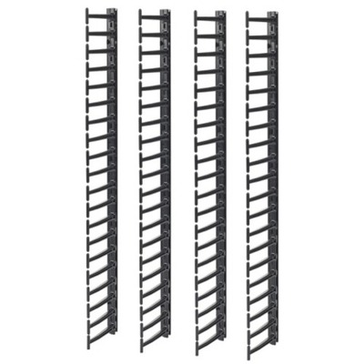 APC AR7717A Cable Organizer - Black - 4 Pack - Cable Pass-through - 42U Height - AR7717A