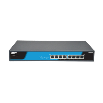 Alloy AS1008-P 8 Port Unmanaged Gigabit 802.3at PoE Switch, 150 Watts