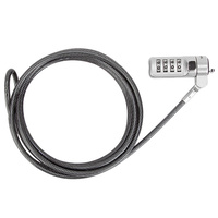 Targus DEFCON® Trapezoid Serialized Combo Cable Lock with 6.5-Foot Stell Cable/Theft Prevention/Rotating Head - Black