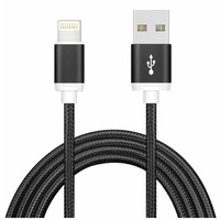 Astrotek 1m USB Lightning Data Sync Charger Black Cable for iPhone 7S 7 Plus 6S 6 Plus 5 5S iPad Air Mini iPod