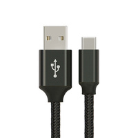 Astrotek 1m USB-C 3.1 Type-C Data Sync Charger Cable Black Strong Braided Heavy Duty Fast Charging for Samsung Galaxy Note 8 S8 Plus LG Google Macbook
