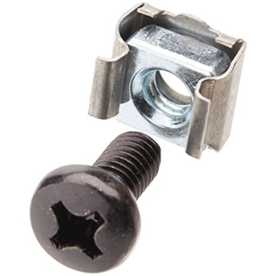 Astrotek M6 Cage Nuts & Screws (Pack of 10) Black Color Oxide Finish Phillips Drive Length Fully Threaded