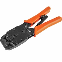 Astrotek 8 pins RJ-45 6 pins RJ-12 4 pins RJ-11 Crimper Cut Strip Crimping Tool Kit with Ratchet Orange Colour Hood RoHS