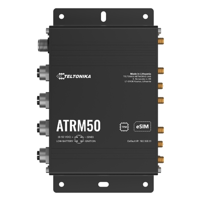 Teltonika ATRM50 5G Router for Transportation, Ultra-High Cellular Speeds, M12 CONNECTORS, DUAL SIM & eSIM, EN 45545-2 and EN 50155, PSU not included