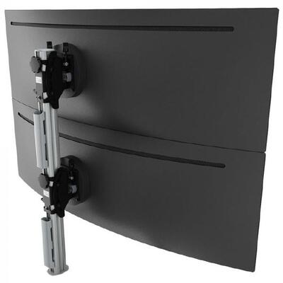 Atdec AWMS-2-BT75 Post mounted heavy duty dual vertical monitor mount - Silver - AWMS-2-BT75-S