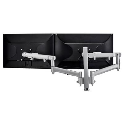 Atdec AWM Dual monitor arm solution - dynamic arms - 400mm post - F Clamp - Silver - AWMS-2-D40 F-clamp Silver - AWMS-2-D40-Fclamp-Silver