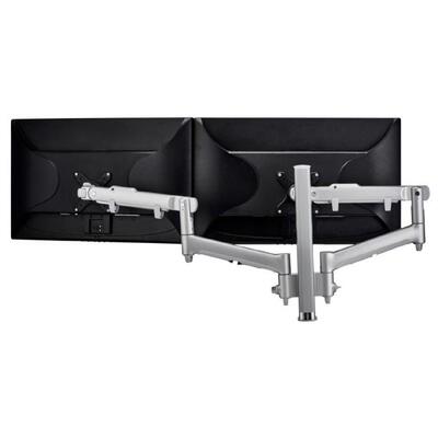 Atdec AWM Dual monitor arm solution - dynamic arms - 400mm post - Grommet Clamp - silver - AWMS-2-D40G-GROMMET-SILV