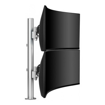 Atdec AWMS-2-LTH75 Post Mounted Dual Monitor Stand Kit - Silver