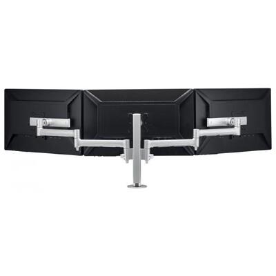 Atdec AWMS-3-137S4 Silver F-Clamp - Triple monitor arms on 400mm post with sliders - AWMS-3-137S4-Fclamp-Silv