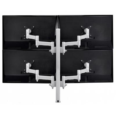 Atdec AWM Quad monitor arm solution - 460mm articulating arms - 750mm post - heavy duty clamp - silver - AWMS-4-4675H-S