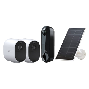 Arlo Small House Bundle - 2x Essential Spotlight Cameras + Essential Doorbell + Solar Pannel