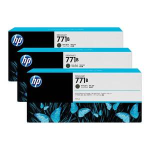 HP771B 775ML 3-Pack Ink Cartridge - Matte Black (B6Y23A)