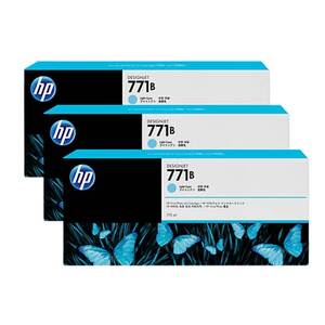 HP771B 775ML 3-Pack Ink Cartridge - Light Cyan (B6Y28A)