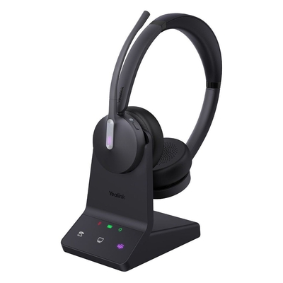 Yealink (BH70 Dual with Stand Teams USB-A) Microsoft Certified Teams Bluetooth Wireless Headset, Dual, 3-Mic Beamforming Noise Cancellation, USB-A, Do